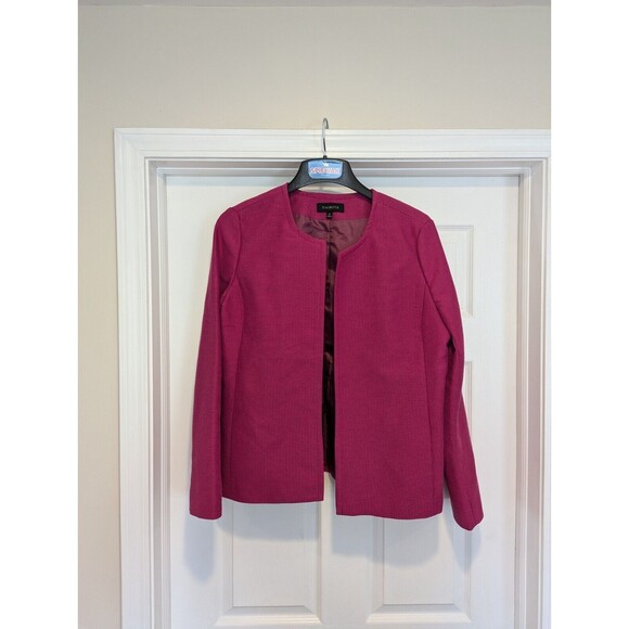 Talbots Size 14 Dark Pink Double Faced Open Front Women's Blazer (s7) - Picture 1 of 9
